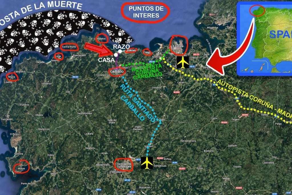 Ag Casa Anema 10 Huespedes A 2Km De La Playa Razo Villa A Coruña Exteriör bild